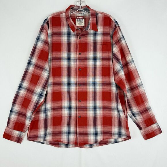 WRANGLER Mens Shirt XL Red Check Cotton - Picture 14 of 16